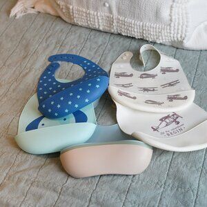 Set of 7 Silicone Pocket Bibs